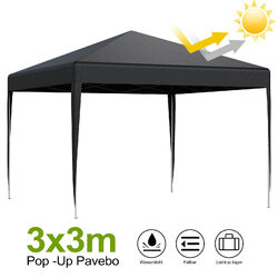 3mx3m Pavillon Pop-Up Stabil Gartenzelt UV Faltpavillon Gartenpavillon Partyzelt