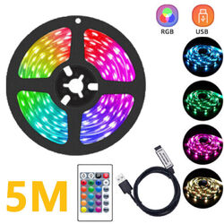 5M LED Stripe RGB TV Backlight Leiste Streifen 5050 USB 5V Licht Band SMD