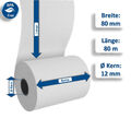 50 Thermorollen 80mm x 80m x 12mm Bonrollen z.B. für Epson TM-T88 Kassenrollen