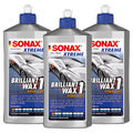 SONAX 3x 500 ml XTREME Brilliant Wax Politur 1 Hybrid NPT Hartwachs Lackfpflege