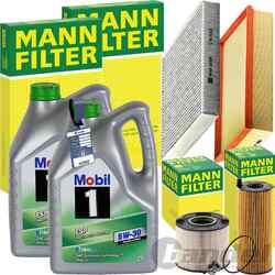 MANN FILTERSET+MOBIL1 5W-30 ÖL passend für AUDI Q7 4L VW TOUAREG CAYENNE 3.0 TDI