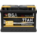 Batterie BSA Autobatterie 12V 77Ah 750A/EN ersetzt 68AH 70AH 72AH 74AH 75AH 80AH