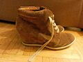 Paul Green Damen Sneaker Stiefletten Wedges Leder beige Gr. 39,5 UK 6,5 TOP