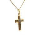 45cm Silber vergoldet Kreuz 925 Schmuck Halskette mit Anhänger Gelbgold glitzer