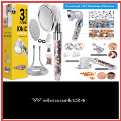Luxuriöser Mineralsteinen-Duschkopf mit Öko-Ionen-Filter, Handbrause & 3 Stra...