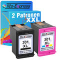 2 Patronen für HP 301 XL Deskjet 1050 2540 2050 A 3050 Envy 5530 4500 4504