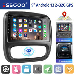 9'' CarPlay Autoradio Android 13 GPS Navi RDS USB BT Für Opel Vivaro B 2014-2019