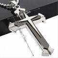 Männer Mode Kreuz Anhänger Edelstahl Kette Halskette Schmuck Charm Geschenk