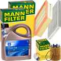 MANN INSPEKTIONSPAKET+5L ORIGINAL 5W-30 ÖL passend für OPEL CORSA E 1.3 AB 09.14