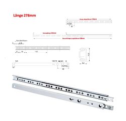 ✅ Schubladenschienen Teilauszug Teleskopschienen Kugelauszüge 27 mm oder  17 mm