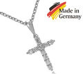 925 ECHT SILBER RHODINIERT *** Zirkonia Kreuz Anhänger 22 mm, Kette