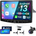 64G 10.1" Autoradio 1DIN Android 13 Apple Carplay mit GPS Navi WiFi DAB DSP +Kam