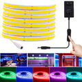 12V COB LED Streifen Stripe Warm Weiß RGB Leiste Band dimmbar Keine Lichtpunkt