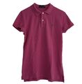 Ralph Lauren Poloshirt Damen mittel schmale Passform rosa kurzärmeliger Kragen Knopf 