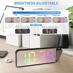LED wecker mit Projektion Digital Dimmbar Alarmwecker  Tischuhr Alarm USB DE