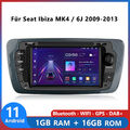 7" Autoradio Für Seat Ibiza MK IV 6J 2009-2013 GPS Navi Sat WIFI DAB+ Android 11