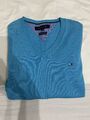 Tommy Hilfiger Pullover Gr. M Herren Türkis/Blau Pulli Sweatshirt Edel