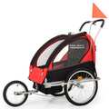 Fahrradanhänger 2 in 1 Kinderanhänger Kinderwagen Haustierwagen Anhänger 40 kg