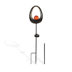 Solar LED Leuchtskulptur Flamme Lampe Solarleuchte Metall Garten Solarlaterne