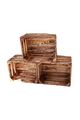 Obstkiste Holzkiste Weinkiste Box Truhe 38 x 30,5 x 23 cm 3er SET Geflammt