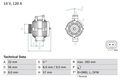 Generator Bosch für Opel Saab Zafira A + Vectra B + CC 00-12 0986044020