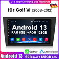 8Kern 128GB Android 13.0 Autoradio Für VW Golf VI 2008-2012 Carplay GPS Navi DSP