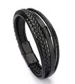 Lederarmband Herren Armband Leder schwarz braun 21cm Magnetverschluss