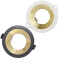 6x Einbau-Rahmen Set rund GU10 MR16 Gehäuse 75mm Einbaustrahler Spot gold LED