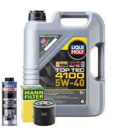 Motoröl 5W40 LIQUI MOLY Top Tec 4100 5L +MANN Ölfilter +Spülung