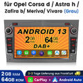 Autoradio Android Auto 13 2+64G Fan GPS Navi Für Opel Astra H Corsa C D Vectra C