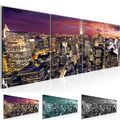 Bilder Set Modern New York City Wandbilder Wohnzimmer XXL Bild 160x50 cm Skyline