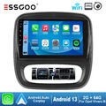 9" Android 13 Carplay Autoradio GPS Nav 2+64G Für Opel Vivaro B Renault Trafic 3