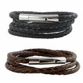 Lederkette Lederband Leder-Armband 6 mm Herren Halskette 17 - 100 cm geflochten