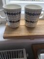 2 x Marimekko Mug Tasse 250 ml Porzellan  Tasse Becher Grau/Schwarz Weiß