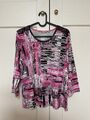 RABE Damen Shirt Gr. 42 Pink Schwarz 3/4 Arm Pink Schwarz