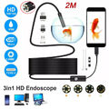 2M USB Endoskop Kamera 5,5mm LED-HD Inspektion Wasserdicht PC Android Handy DHL