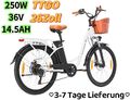 TTGO E-Bike,26Zoll Elektrofahrrad,E-Citybike Pedelec Shimano 6-Gang Damen/Herren