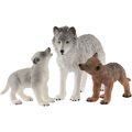 Schleich Wild Life Wolfsmutter mit Welpen, Spielfigur