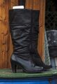 Gabor Echtleder Stiefel Gr. 38,5 bzw. 5,5, schwarz,High Heels