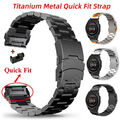 Quick Fit Titan Metall Edelstahl Armband für Garmin Fenix 7X 6X Pro 5X Plus 3 HR