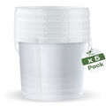 5 x 10L Set Eimer mit Deckel 10 Liter Leereimer Transparent  lebensmittelecht PP
