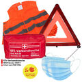 Verbandtasche Erste-Hilfe DIN13164 MHD 08.2028 + 5x Warnweste ORANGE Warndreieck