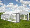Partyzelt XXL 6x12 m PVC Zelt Pavillon Festzelt Vereinszelt Gartenzelt grau-weiß