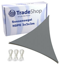 Sonnensegel 3x3x3m HDPE luftdurchlässig wasserdurchlässig Schatten Garten Balkon