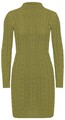 Damen Bodycon Kabel Strick Polo Ausschnitt Pullover Winter Tunika Kleid