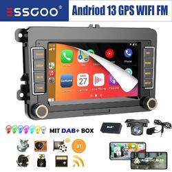 DAB+ Carplay Android 13 Autoradio GPS Für VW GOLF 5 6 Passat Touran Tiguan +Kam