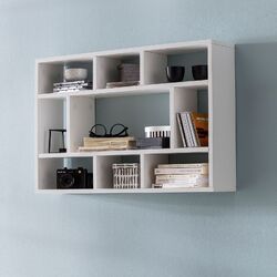 WOHNLING Wandregal WL5.810 Weiß Hängeregal Wandboard Holz Bücherregal Klein 