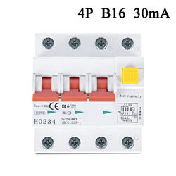 FI+LS Schalter RCBO Typ A 1P+N B / C 10KA 30mA 4-Polig Fehlerstrom LS-Schalter