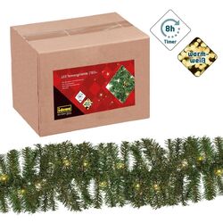 Idena Tannengirlande mit 160 LED in warm weiß, Timer Funktion, ca. 10 m x 25 cm