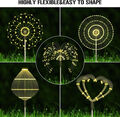 4× 200LED Solarleuchte Feuerwerk Licht Lichterkette Außen LED Solarlampe Garten